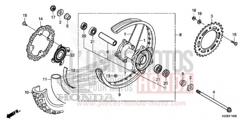 HINTERRAD CRF250RLAH de 2017