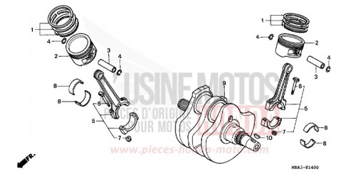 KURBELWELLE/KOLBEN VT750C2X de 1999