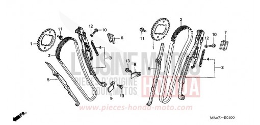 NOCKENWELLENKETTE/SPANNVORRICHTUNG VT750C2Y de 2000