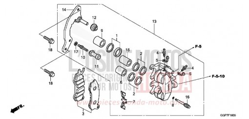 VORDERRAD-BREMSSATTEL NSC50E de 2014