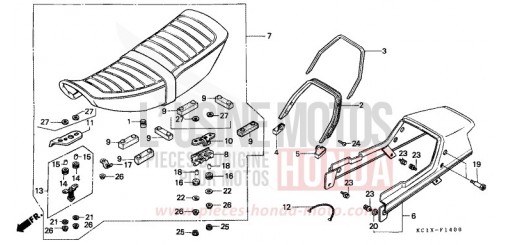 SITZ/SITZVERKLEIDUNG CB125TDC de 1982