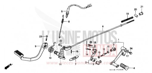SCHALTPEDAL/BREMSPEDAL CB125TDC de 1982
