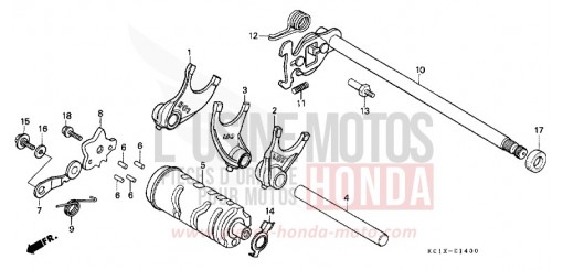 SCHALTTROMMEL/SCHALTGABEL CB125TDC de 1982