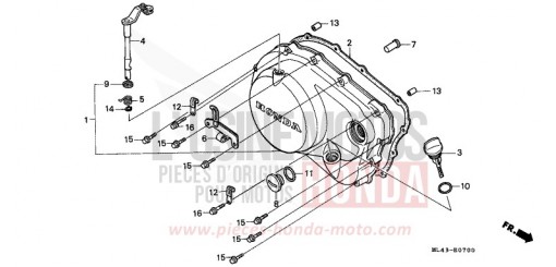 KURBELGEHAEUSEABDECKUNG CB450SG de 1986