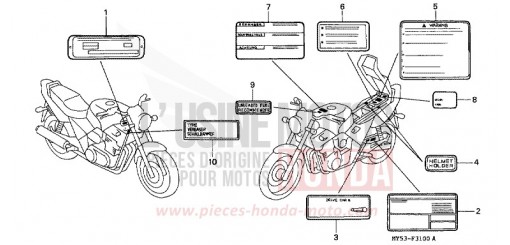 WARNETIKETT CB500R de 1994