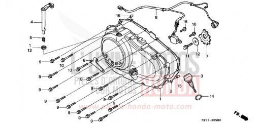KURBELGEHAEUSEABDECKUNG CB500R de 1994