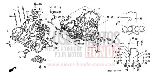 KURBELGEHAEUSE CB750F2N de 1992