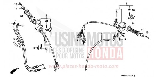 SCHALTER/KABEL CBR1000FH de 1987