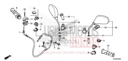 COMMUTATEUR/CABLE/MIROIR SH125ADG de 2016