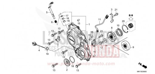 KURBELGEHAEUSEABDECKUNG CBR650RAN de 2022