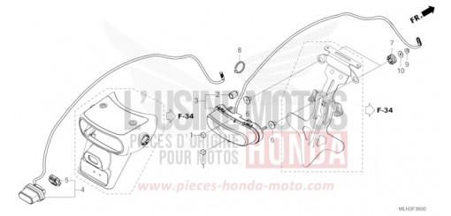 HECKLEUCHTE/KENNZEICHENBELEUCHTUNG CMX500A2R de 2024