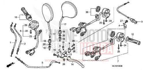HEBELGRIFF/SCHALTER/KABEL CB900F3 de 2003