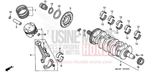 KURBELWELLE/KOLBEN CB900F4 de 2004