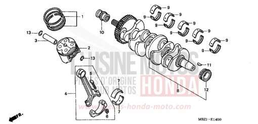 KURBELWELLE/KOLBEN CB600F2 de 2002