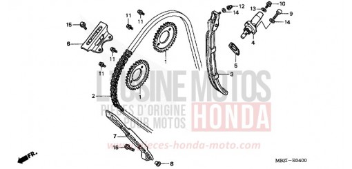 NOCKENWELLENKETTE/SPANNVORRICHTUNG CB600F3 de 2003