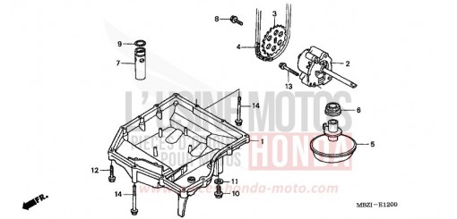 OELWANNE/OELPUMPE CB600F3 de 2003