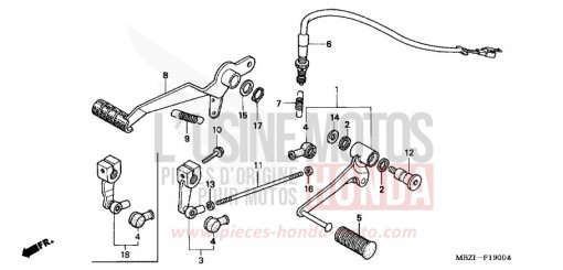 BREMSPEDAL/SCHALTPEDAL CB600F3 de 2003