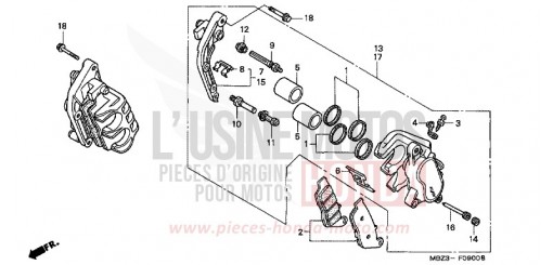 VORDERRAD-BREMSSATTEL CB600FY de 2000