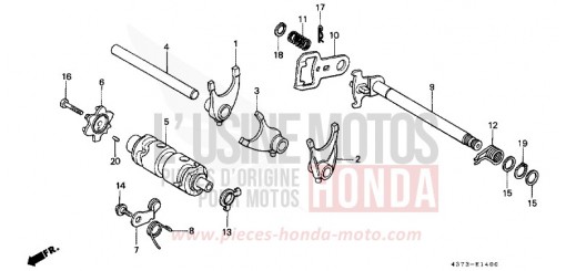 SCHALTTROMMEL/SCHALTGABEL XL125SB de 1981