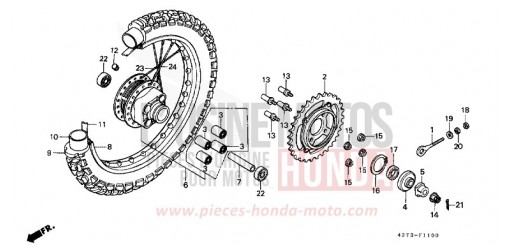 HINTERRAD XL125SB de 1981