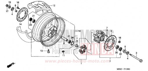 HINTERRAD CB600F6 de 2006