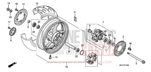 HINTERRAD CB600F7 de 2007