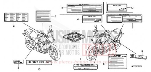 WARNETIKETT CB600F9 de 2009