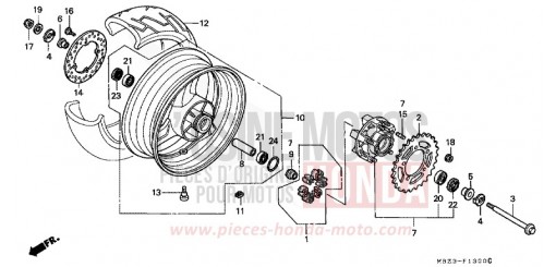 HINTERRAD CB600F21 de 2001