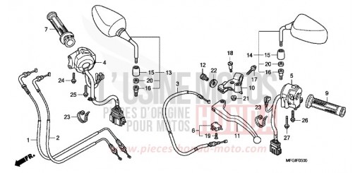 HEBELGRIFF/SCHALTER/KABEL CB600FA de 2010