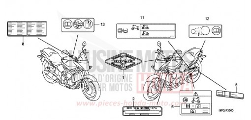 WARNETIKETT CB600FB de 2011