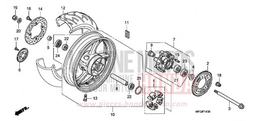 HINTERRAD CB600FB de 2011
