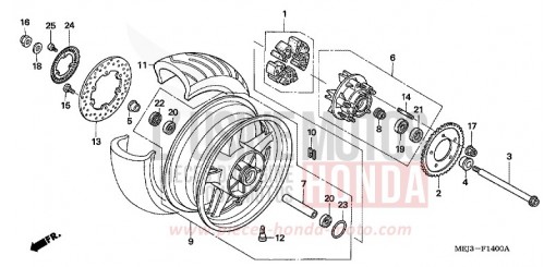 HINTERRAD CB1300A5 de 2005