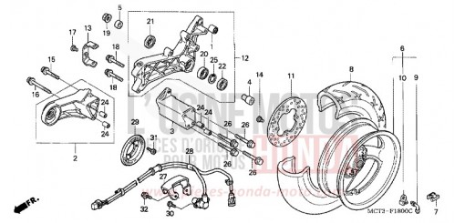 HINTERRAD FJS600A3 de 2003