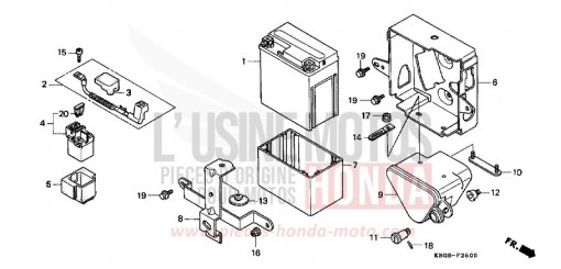 BATTERIE/BATTERIEGEHAEUSE CB250R de 1994