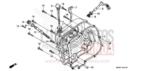 KURBELGEHAEUSEABDECKUNG CB250X de 1999