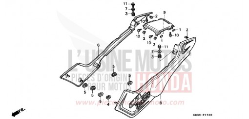 SEITENABDECKUNG CB250X de 1999
