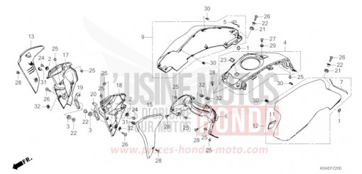 RADKRANZ/TANKABDECKUNG CBF300NAN de 2022