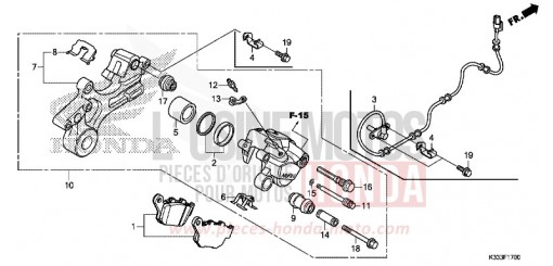HINTERRAD-BREMSSATTEL CBR250RG de 2016
