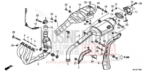 ABGAS-SCHALLDAEMPFER CBR600RAC de 2012