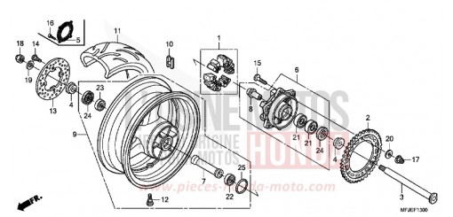 HINTERRAD CBR600RAC de 2012