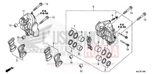 VORDERRAD-BREMSSATTEL CBR600RAD de 2013