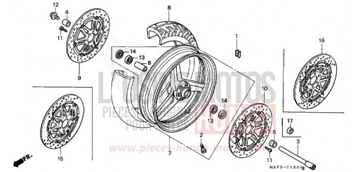 VORDERRAD CBR1100XX2 de 2002