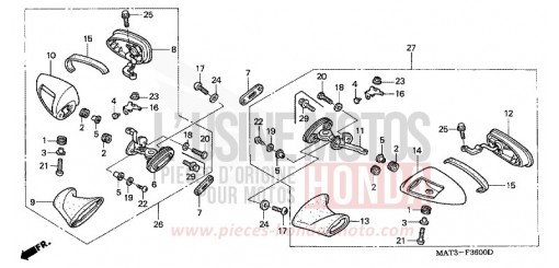 RUECKSPIEGEL CBR1100XX3 de 2003