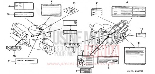 WARNETIKETT CBR1100XX3 de 2003