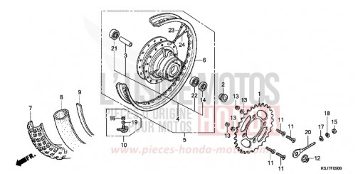 HINTERRAD CRF100FC de 2012