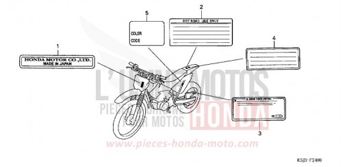 WARNETIKETT CRF100F5 de 2005