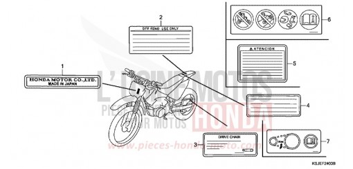 WARNETIKETT CRF100FA de 2010
