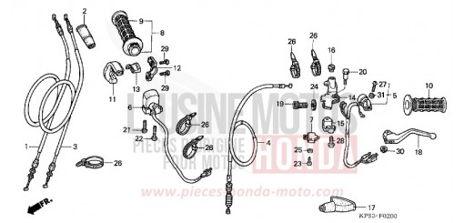 HEBELGRIFF/SCHALTER/KABEL CRF230F7 de 2007