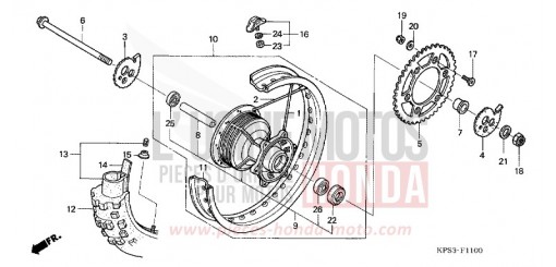HINTERRAD CRF230F9 de 2009
