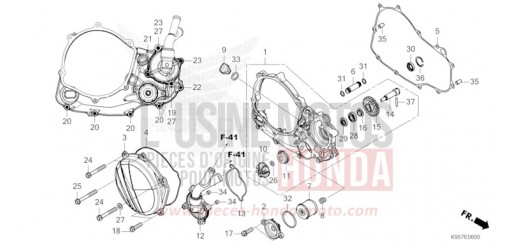 KURBELGEHAEUSEABDECKUNG/WASSERPUMPE CRF250RS de 2025